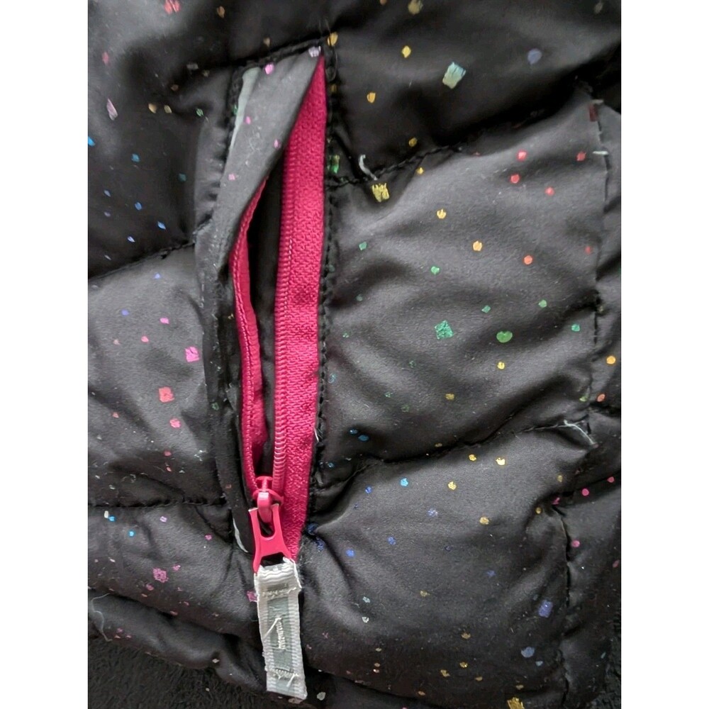 Eddie Bauer Kids Toddler Girls Classic Down Jacket Black Pink Sparkly Rainbow 4T image 4